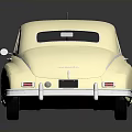Ivory Vintage Car With Classic Design Sleek Body Lines Chrome Accents And White Wheels