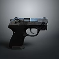 Black Compact Pistol Firearm With Sleek Metal Grip And Trigger Design 3d model