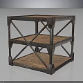 Vintage Industrial Wooden Shelves With Metal Frame Three Tier Storage Rack