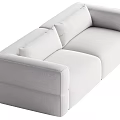Modern Light Gray Single Sofa With Soft Fabric Cushions And Sleek Design 3d model