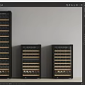 Modern Black Wine Cabinets With Different Sizes And Wooden Shelves For Wine Storage