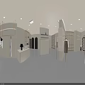 Modern Minimalist Clothing Store Interior With Mirrors Lighting And Display Racks