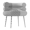 Beige Upholstered Modern Accent Chair With Gold Metal Legs And Comfortable Stylish Design