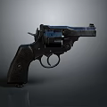 Black Revolver With Textured Grip And Metallic Finish In Still Life