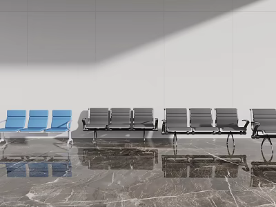 modern row chair hospital row chair 3d model