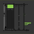 Multifunctional Home Gym Training Rack With Black Frame And Green Accents