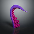 Vibrant Purple Pink Marine Animal Tentacle With Suction Cups And Smooth Surface Design