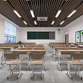 modern classroom 3d model