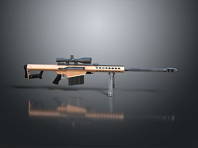 Tactical Sniper Rifle With Precision Scope Detachable Magazine And Adjustable Bipod 3d model