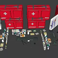 Household First Aid Kits And Emergency Supplies With Medicines Bandages And Stethoscopes