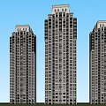 Modern Metropolis Style High-rise Metropolis High-rise 3d model