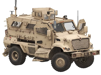 Armored Functional Military Vehicle Featuring Heavy Duty Armor Large Tires And Antenna 3d model