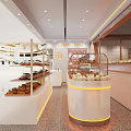 Modern Style Bakery Interior With Bright Display Cases And Fresh Pastries 3d model