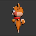 Cute Orange Dog Puppet With Big Blue Eyes Red Collar And Open Arms