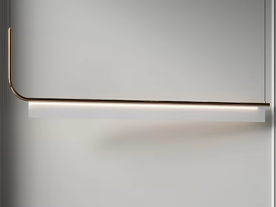 Modern Linear Chandelier with Sleek Metal Frame and White LED Lighting 3d model