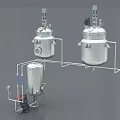 Industrial Equipment Stainless Steel Reactor System With Double Vessels Piping And Support Frame