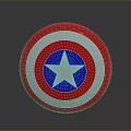 Captain America Shield Red White Blue Circular With Silver Star Design