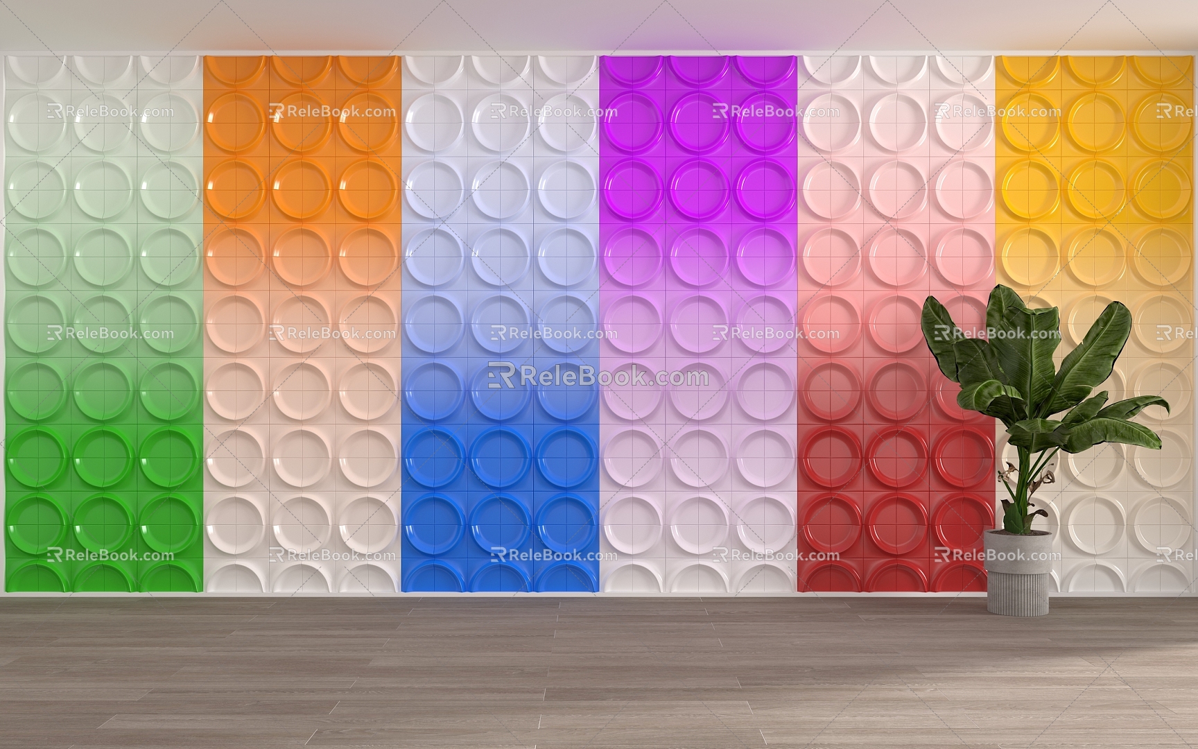 Modern background wall 3d model