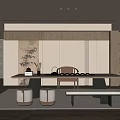 New Chinese Style Song Style Tea Room Study 3d model