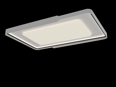 Modern Square Ceiling Light With Sleek White Panel And Soft Ambient Glow 3d model