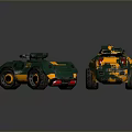 Modern Green And Yellow Tanks With Number 47 In Futuristic Sci Fi Design