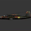 Space Exploration Aircraft With Camouflage Design Red Green Wings And Yellow Number 124