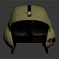 Yellow Military Tactical Weapon Helmet With Black Stripe And Protective Goggles