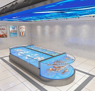 Modern Seafood Pond 3d model