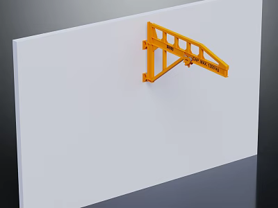 Modern Yellow Wall Mounted Furniture Bracket With Sturdy Structure For Wall Use 3d model