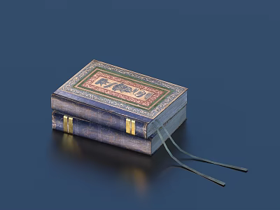 Antique Decorative Book With Intricate Cover Patterns Gold Brass Clasps And Tassel Detail 3d model