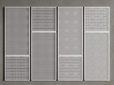 Four Decorative Panels With Various Grid Patterns For Interior Decoration 3d model