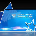 Blue Star Shaped Background Wall With Modern Glowing Design Elements 3d model