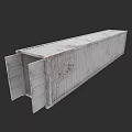 Rustic Container Building Design With Open Metal Doors And Weathered Surface 3d model