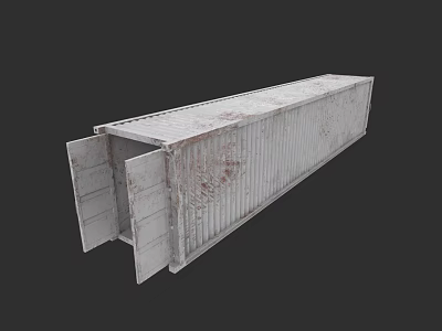 Rustic Container Building Design With Open Metal Doors And Weathered Surface 3d model