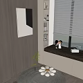 Bay Window Cushion Bay Window Cabinet Floating Window Sill 3d model