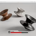 Modern Accent Chairs Featuring Unique Spinning Top Design In Brown Gray And Black