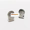 Two Ancient Stone Carved Stele Like Objects With Intricate Patterns