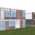 Modern Detached Villa Exterior Design With Large Glass Windows And Metal Panels