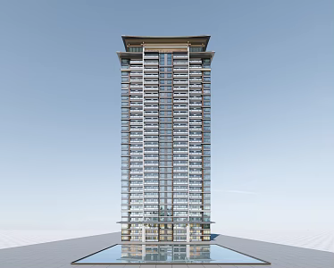 New Chinese-style Residential Building High-rise Residential Building 3d model