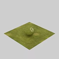 Lush Ground Cover Surface Featuring Green Sphere White Triangle Symbol Seamless 16K Maps