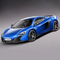 Blue Modern Sports Car With Sleek Body Black Wheels And Yellow Brake Calipers