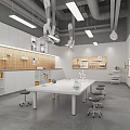 Modern Laboratory School Experimental Classroom Laboratory Physics Laboratory Tables and Chairs Chemical Instruments 3d model