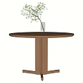 Modern Log Round Table 3d model