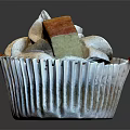 Delicious Cupcake With White Paper Liner Creamy Frosting Fresh Apple Slice And Cinnamon Sprinkles