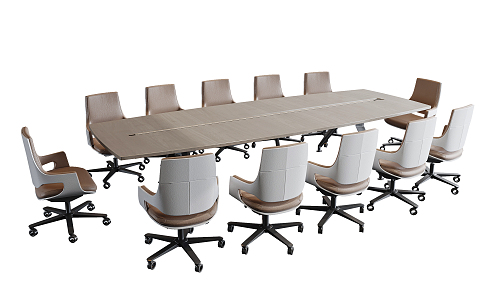 Modern Conference Table and Chair 3d model