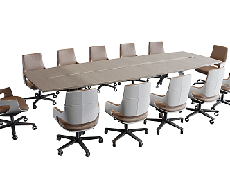 Modern Conference Table and Chair 3d model