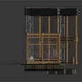 Construction Scaffolding Structure With Metal Frames Wooden Planks And Window Frames