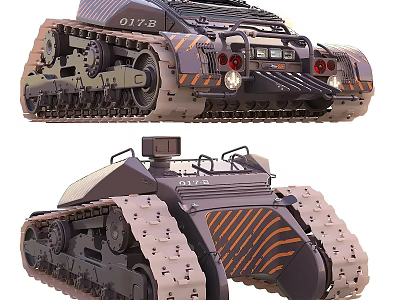 Modern Military Tank Featuring Heavy Tracks Orange Stripes And 0175 Unit Marking 3d model