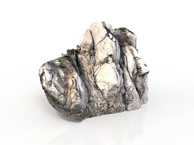 Natural Wooden Stone Material With Gray White Texture And Rustic Surface Details 3d model