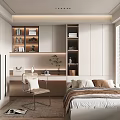 Modern Tatami Bedroom With Tatami Bed Built in Shelves Desk Chair And Natural Light